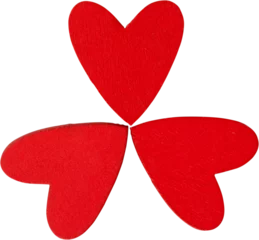 Foto op Canvas Three red hearts forming clover leaf © vectorfusionart