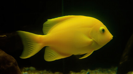 Yellow fish isolated on black