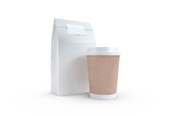 Digital composite image of packet and disposable cup
