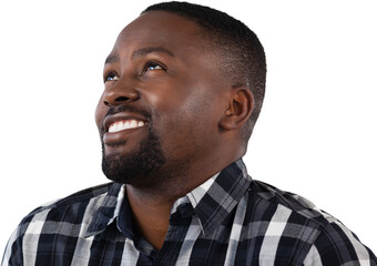 Obraz premium Happy Man against white background