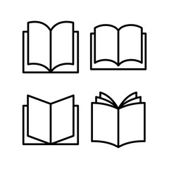 Book icon vector illustration. open book sign and symbol. ebook icon