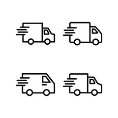 Delivery truck icon vector illustration. Delivery truck sign and symbol. Shipping fast delivery icon
