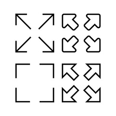 Fullscreen Icon vector illustration. Expand to full screen sign and symbol. Arrows symbol