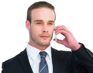 Portrait of businessman on the phone 