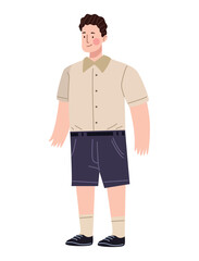 young student boy standing