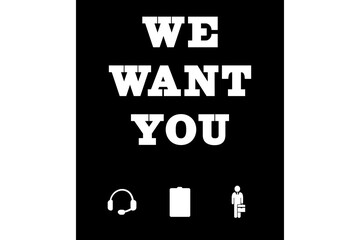 Digitally generated image of we want you text