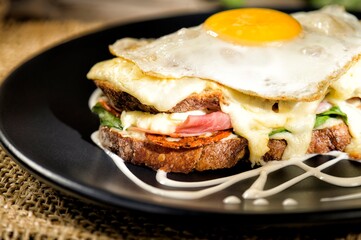 fried eggs with bacon
