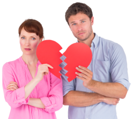 Couple holding a broken heart