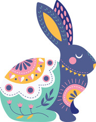 Naklejka premium Colorful design rabbit icon