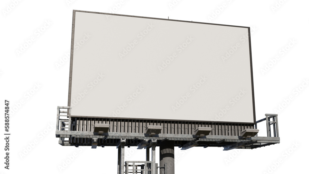 Poster composition of billboard with copy space on transparent background