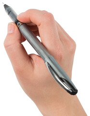 Businesswomans hand writing with pen