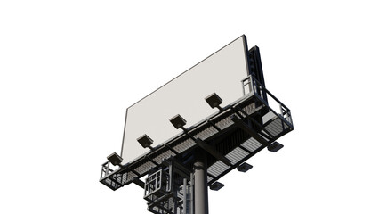 Composition of billboard with copy space on transparent background