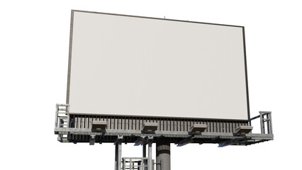 Composition of billboard with copy space on transparent background - obrazy, fototapety, plakaty