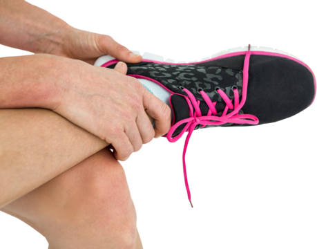 Athlete wearing trainer shoes