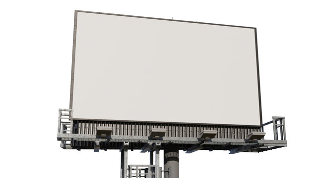 Composition of billboard with copy space on transparent background