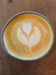 A cup of cappuccino.