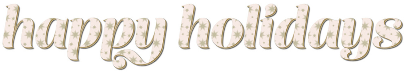 Digitally generated image of star pattern design over happy holidays text banner on white background