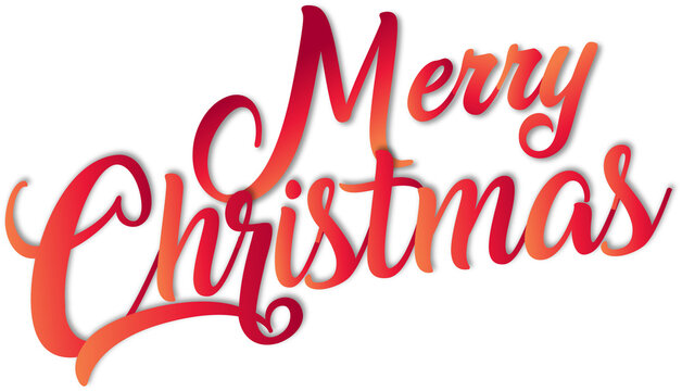 Digitally generated image of red merry christmas text banner against white background