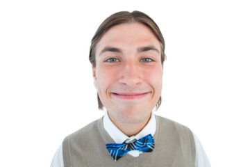 Geeky hipster smiling at camera