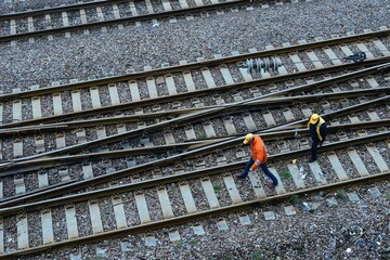 Railway workers in Shanghai