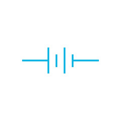 Double cell battery symbol in electricity. Vector illustration isolated on white background.