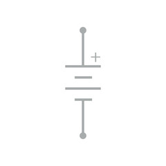 Double cell battery symbol in electricity. Vector illustration isolated on white background.