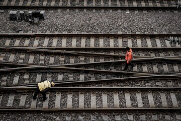 Railway workers in Shanghai