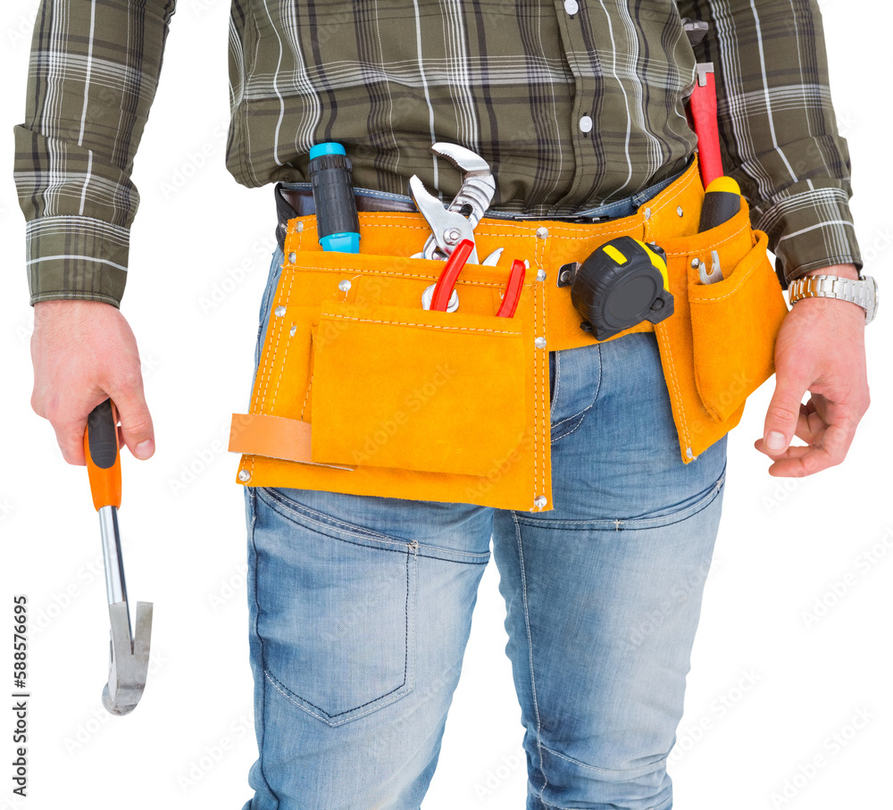 Wall mural manual worker holding hammer