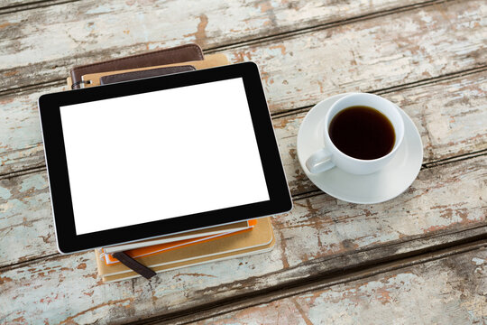 tablet and coffee
