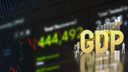 The Gold GDP and chart on chart Background for Business concept 3d rendering