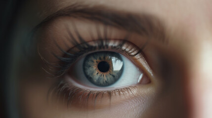 Fototapeta premium Beautiful woman's eyes close up. Generative AI