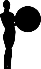 Female athlete with exercise ball 