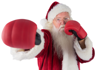 Santa Claus punches with his right