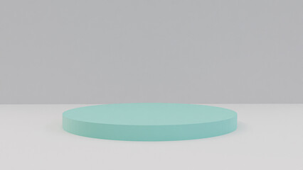 empty round pedestal. White circular award winner podium for outstanding luxury product advertising display on white gradient lighting background