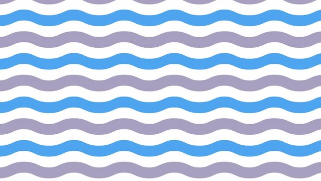 Wave pattern animated background. Wave seamless pattern motion background. Striped waves 2d animation. 4K seamless loop video footage