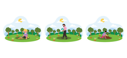 Obraz premium Earth Day Flat Bundle Design Illustration