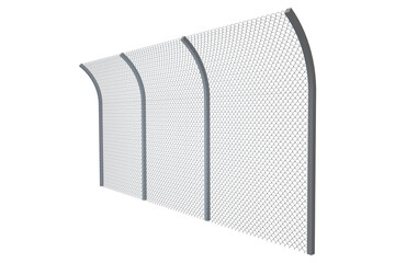 Chainlink fence at white background