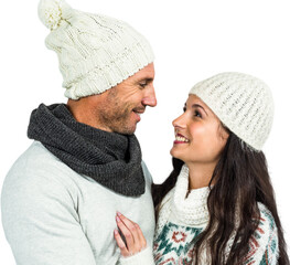 Smiling couple looking at each other