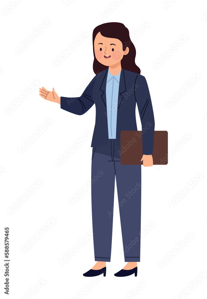 Wall mural elegant businesswoman with folder