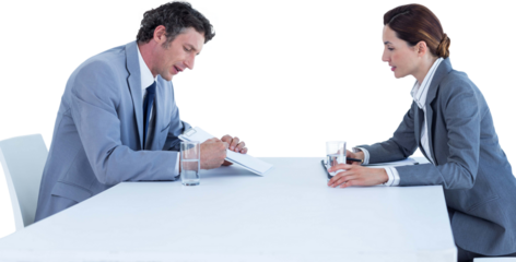 Business people brainstorming together