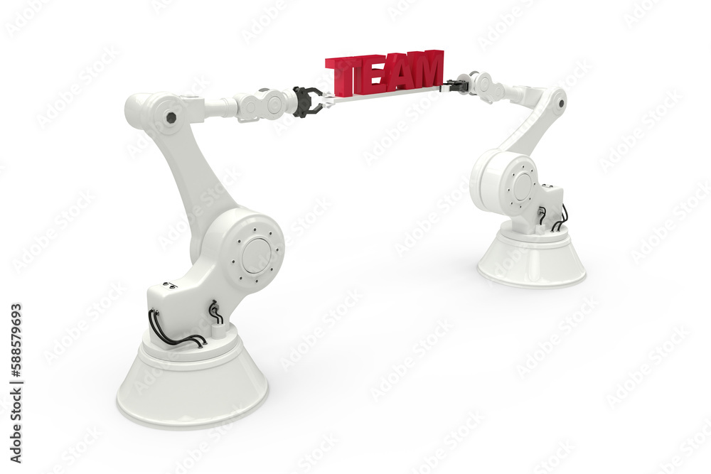 Aufkleber graphic image of robotic arms with text