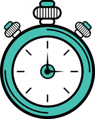 Stopwatch symbol over white background
