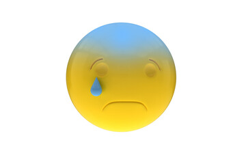 Three dimensional image of crying smiley