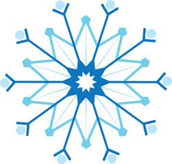 Digitally generated blue snow flake