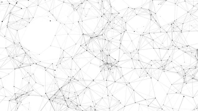 Black and white plexus net. Seamless loop.