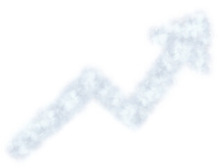 Digital generated image of smoke arrow moving up