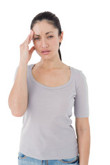Brunette suffering from migraine 