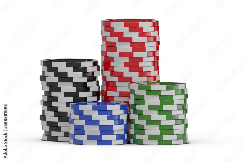 Poster vector 3d image of gambling chips