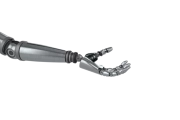 Fotobehang Illustration of shiny robotic hand © vectorfusionart