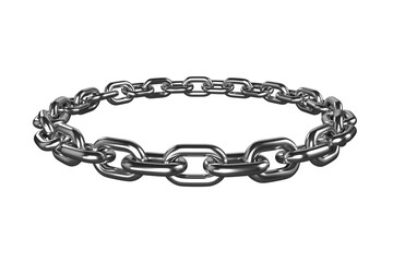 3d image of silver round metal chain